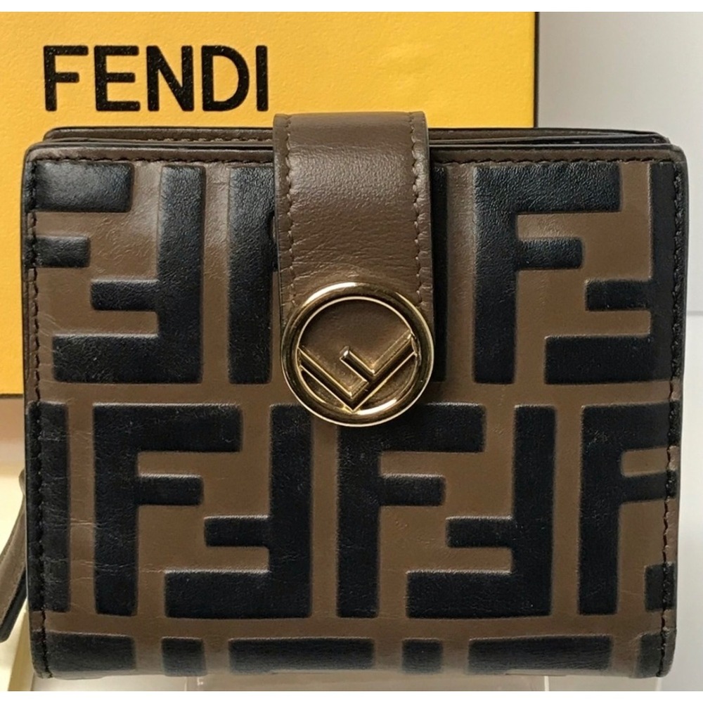 Fendi Roma Wallet FF Logo Snap Closure Bifold Coin Purse - Picture 12 of 13